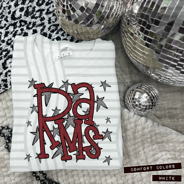 Crimson Staggered DTF Print