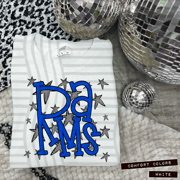 Blue Staggered DTF Print