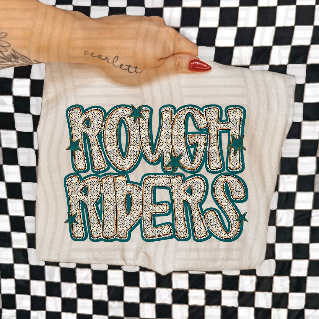 Teal Dotty DTF Print