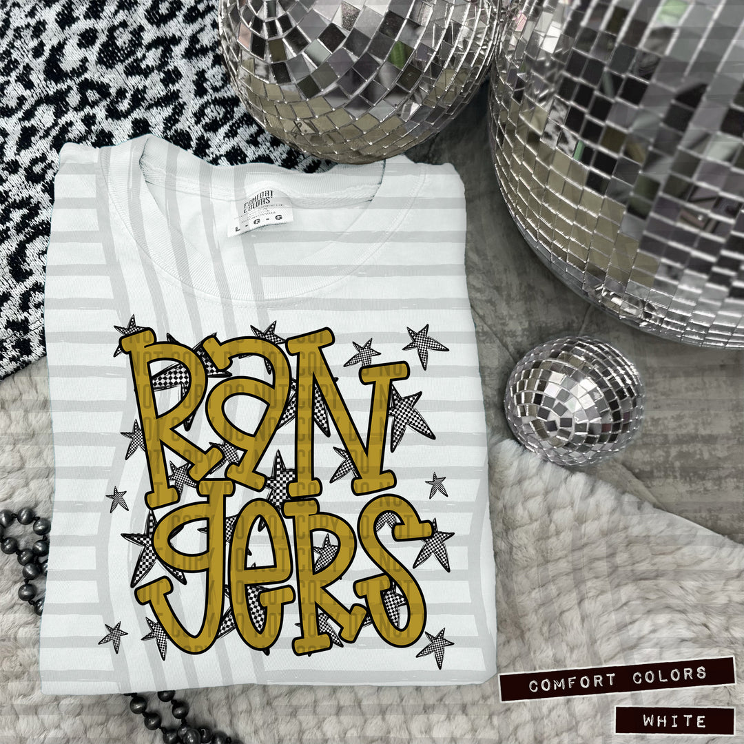 Gold Staggered DTF Print