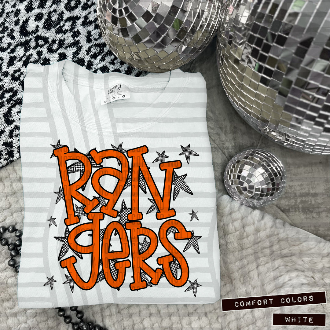 Orange Staggered DTF Print