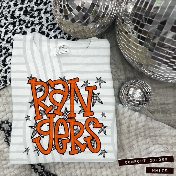 Orange Staggered DTF Print