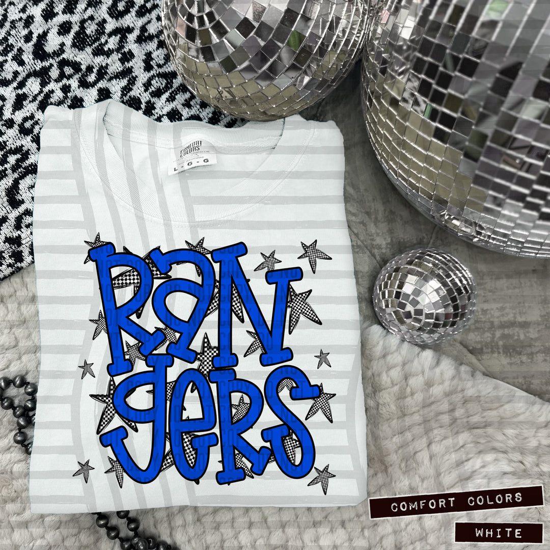 Blue Staggered DTF Print