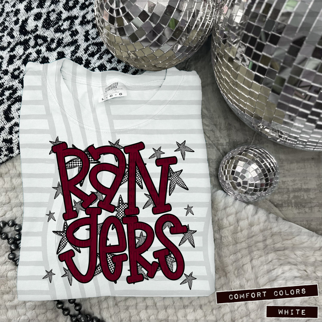 Maroon Staggered DTF Print