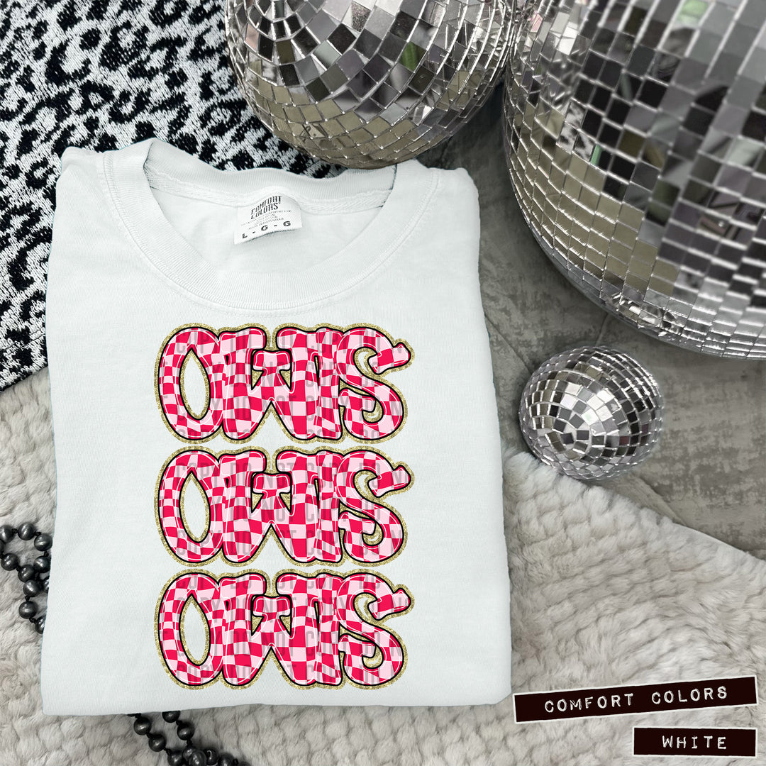 Pink Checks DTF Print