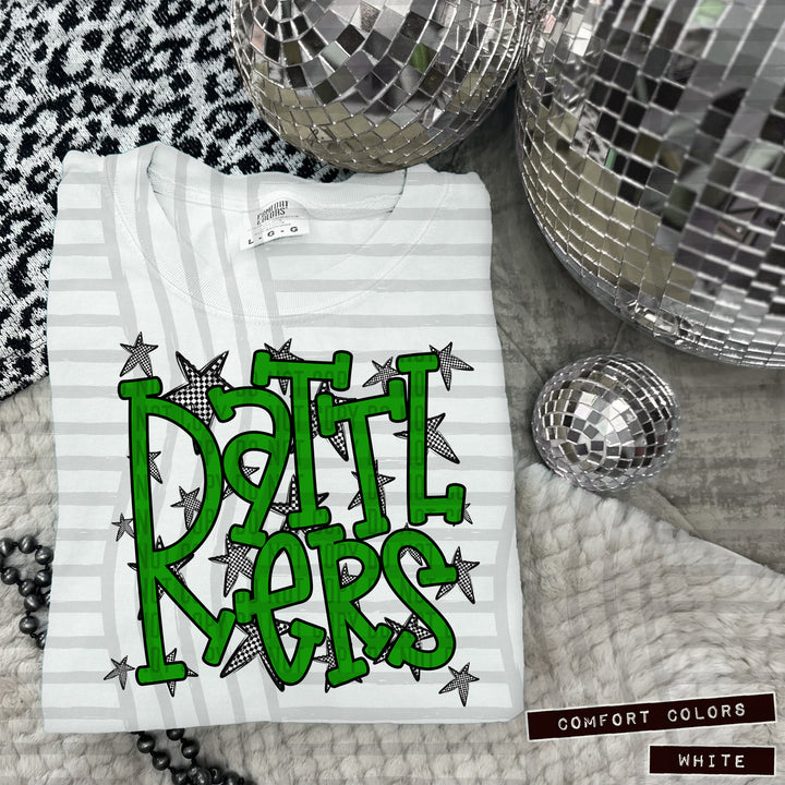 Green Staggered DTF Print
