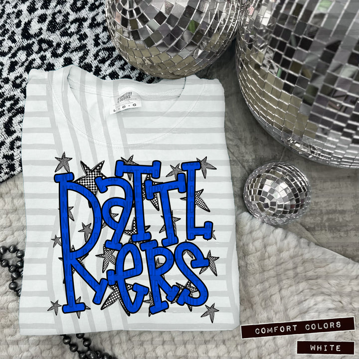 Blue Staggered DTF Print