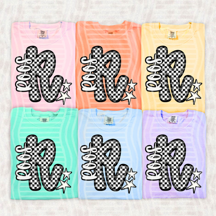 Checker Crush Black And White Mascots DTF Print