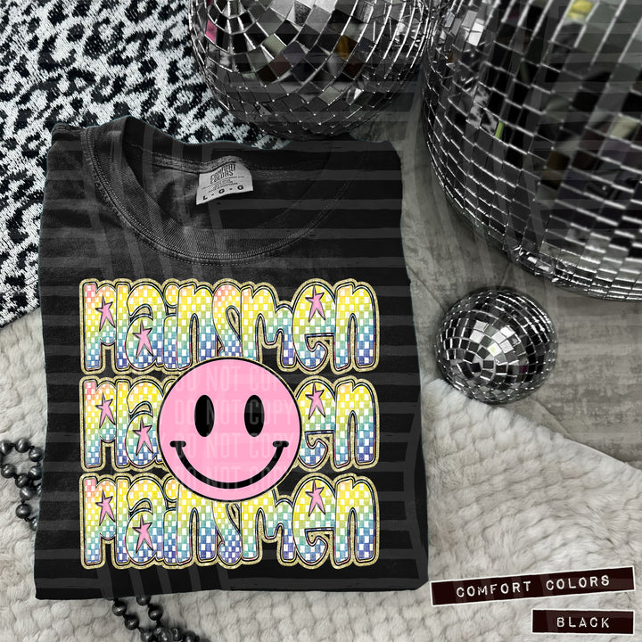 Pink Smiley Triple Stack DTF Print
