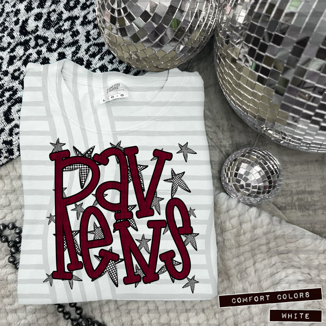 Maroon Staggered DTF Print