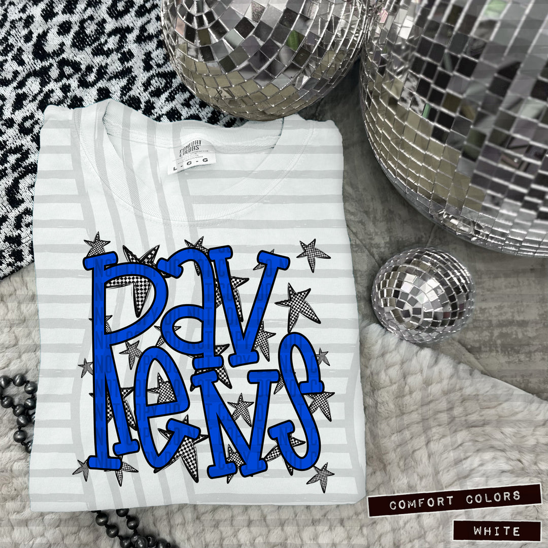 Blue Staggered DTF Print