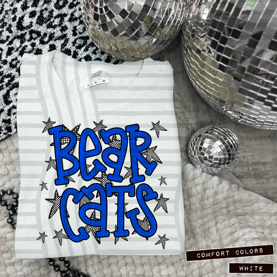 Blue Staggered DTF Print