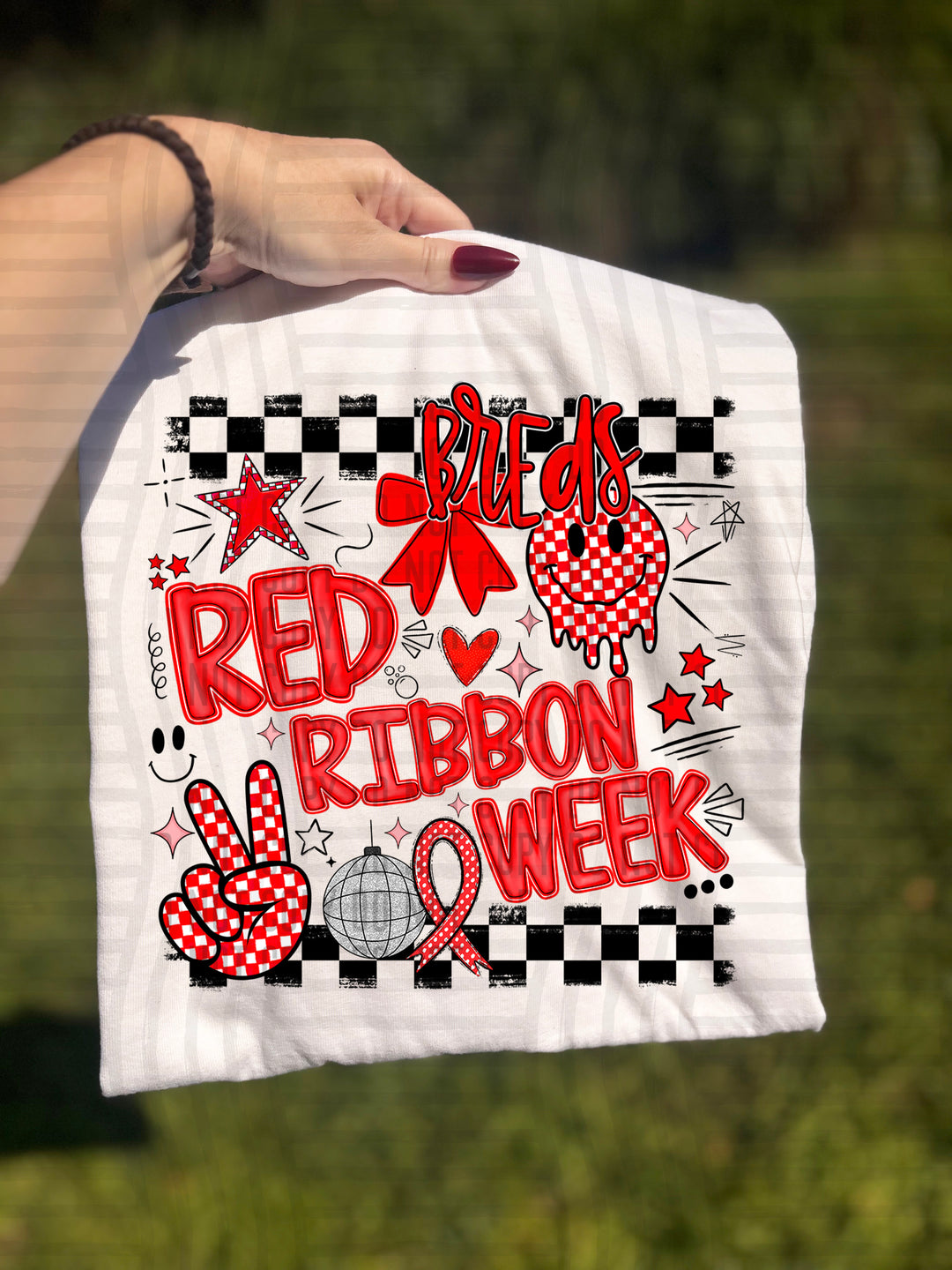 Red Ribbon DTF Print