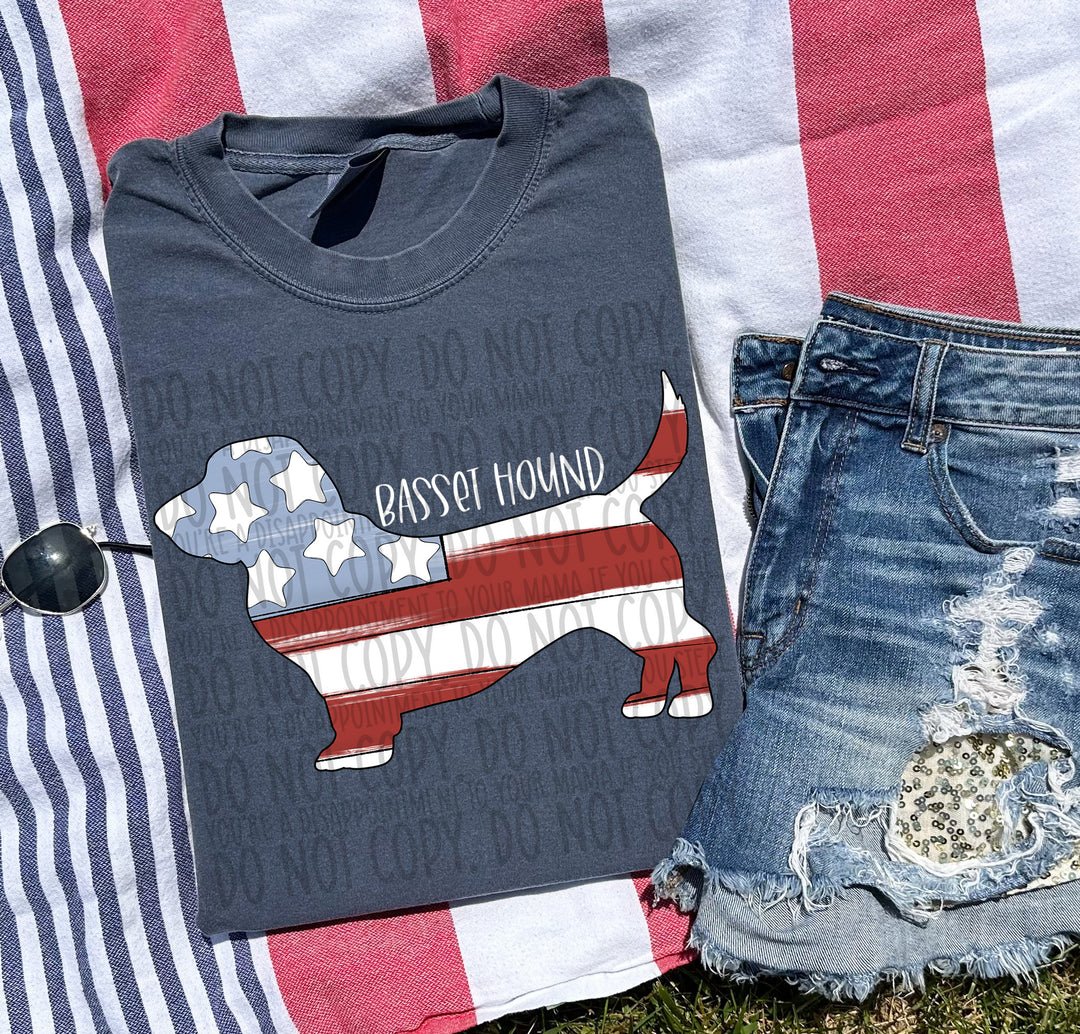 Patriotic Dog Designs White Text DTF Print