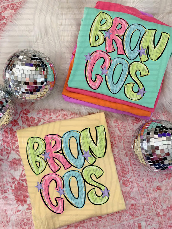 Glittery & Preppy Mascots DTF Print
