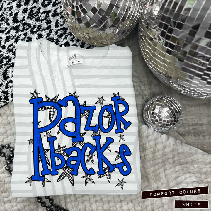 Blue Staggered DTF Print