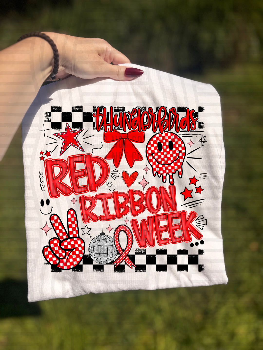 Red Ribbon DTF Print