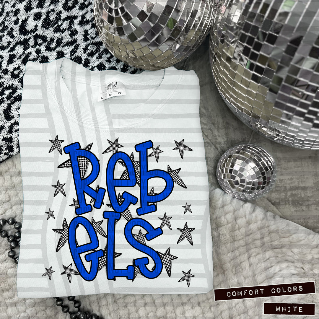 Blue Staggered DTF Print