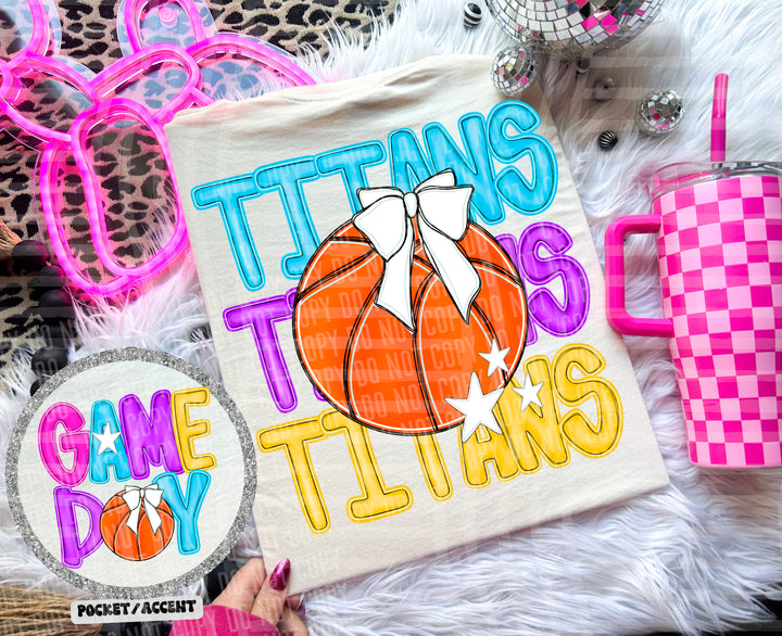 Bright Preppy Basketball DTF Print