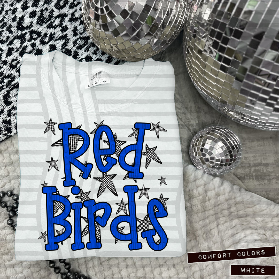 Blue Staggered DTF Print