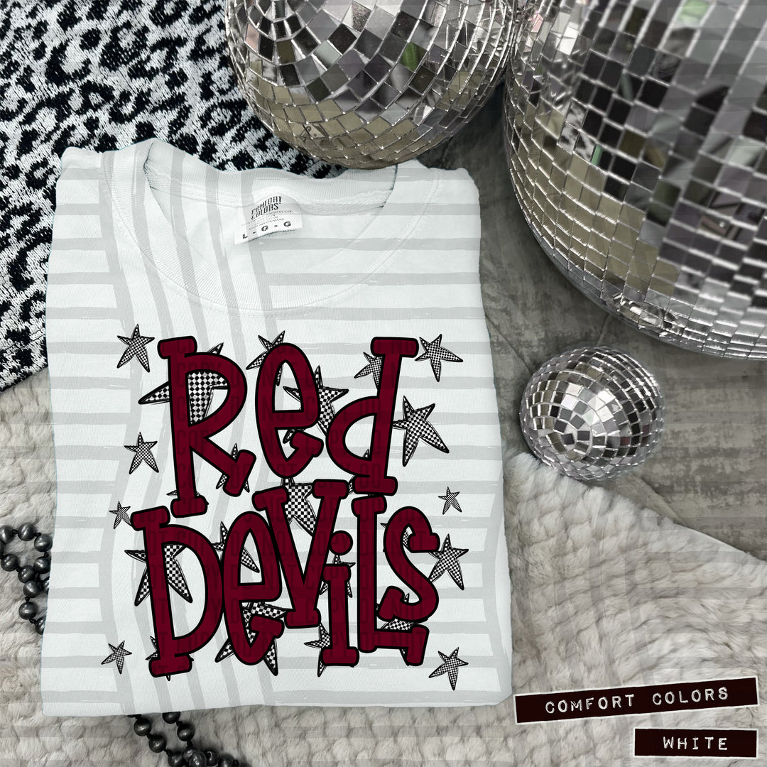 Maroon Staggered DTF Print