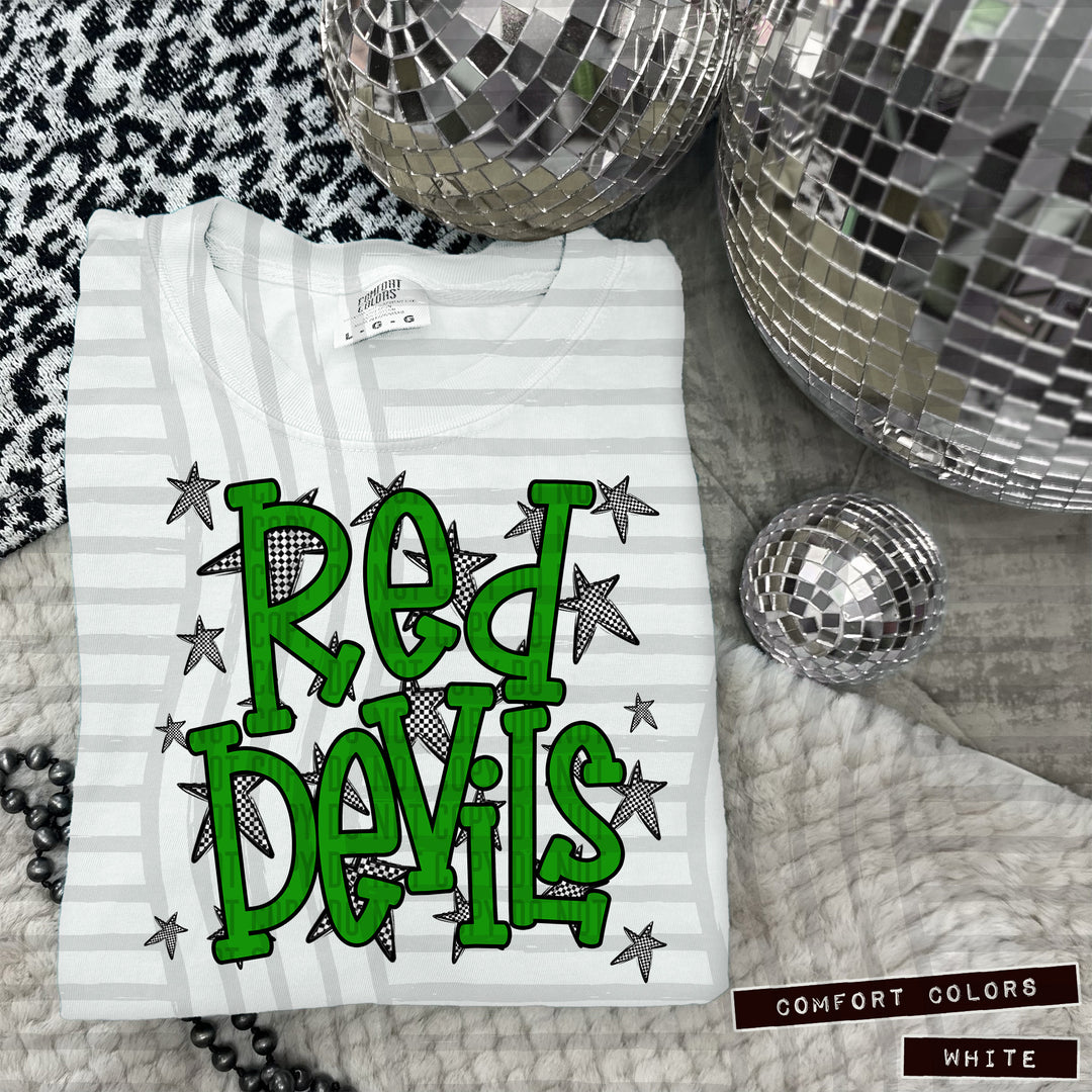 Green Staggered DTF Print