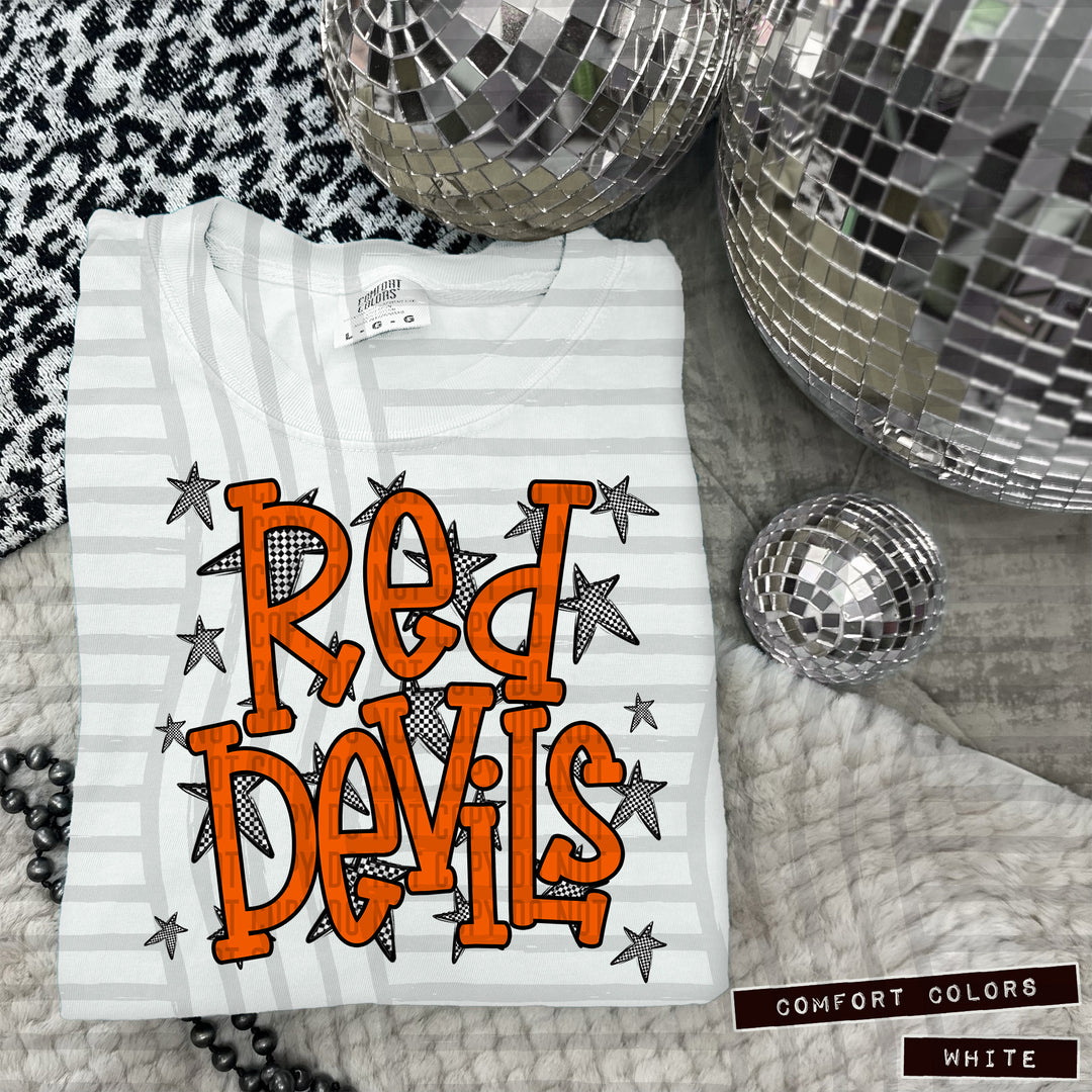 Orange Staggered DTF Print