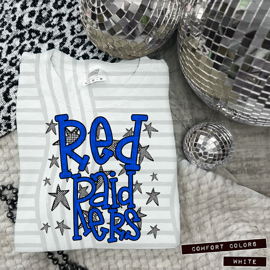 Blue Staggered DTF Print