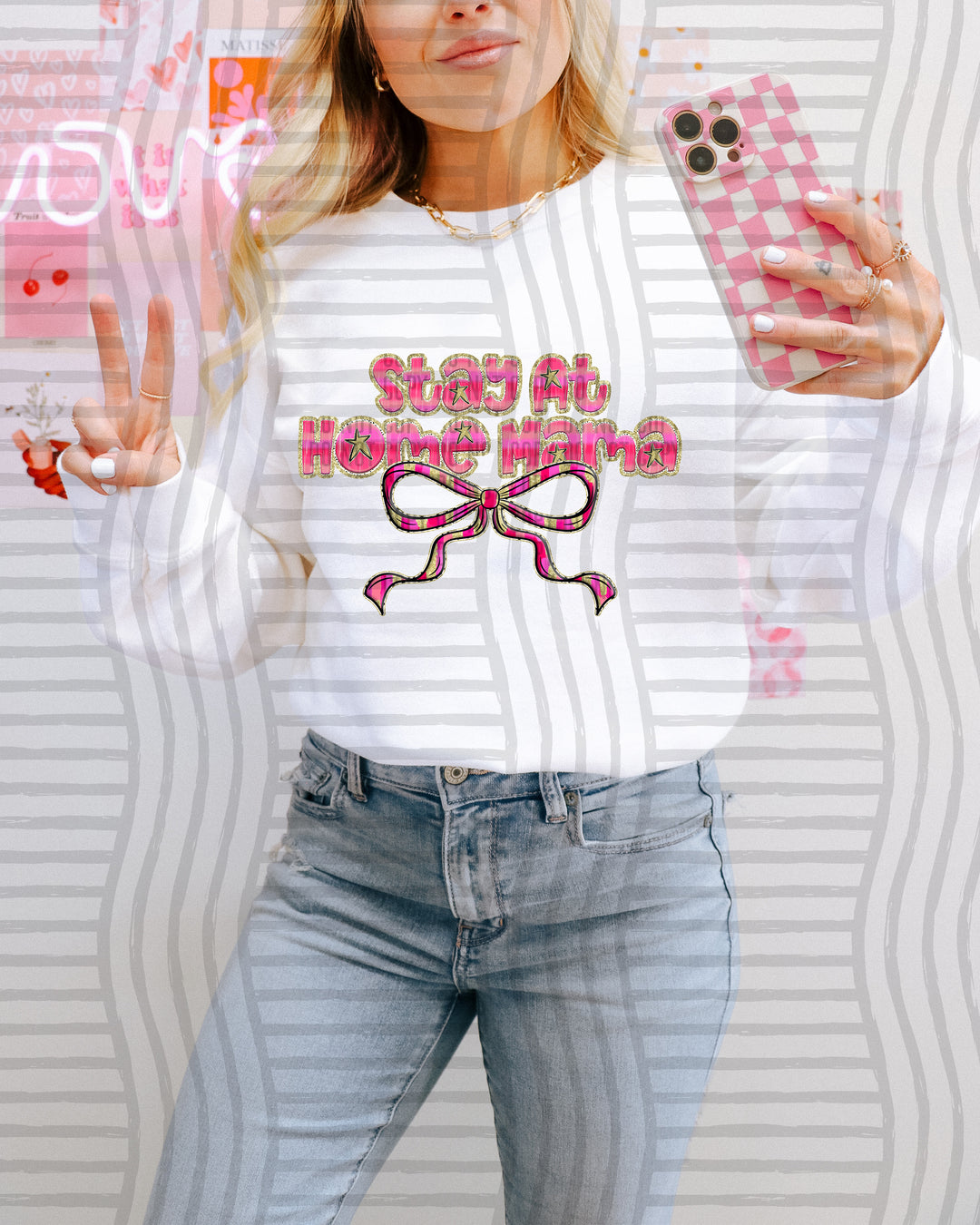 Pink Bow Occupations Names DTF Print