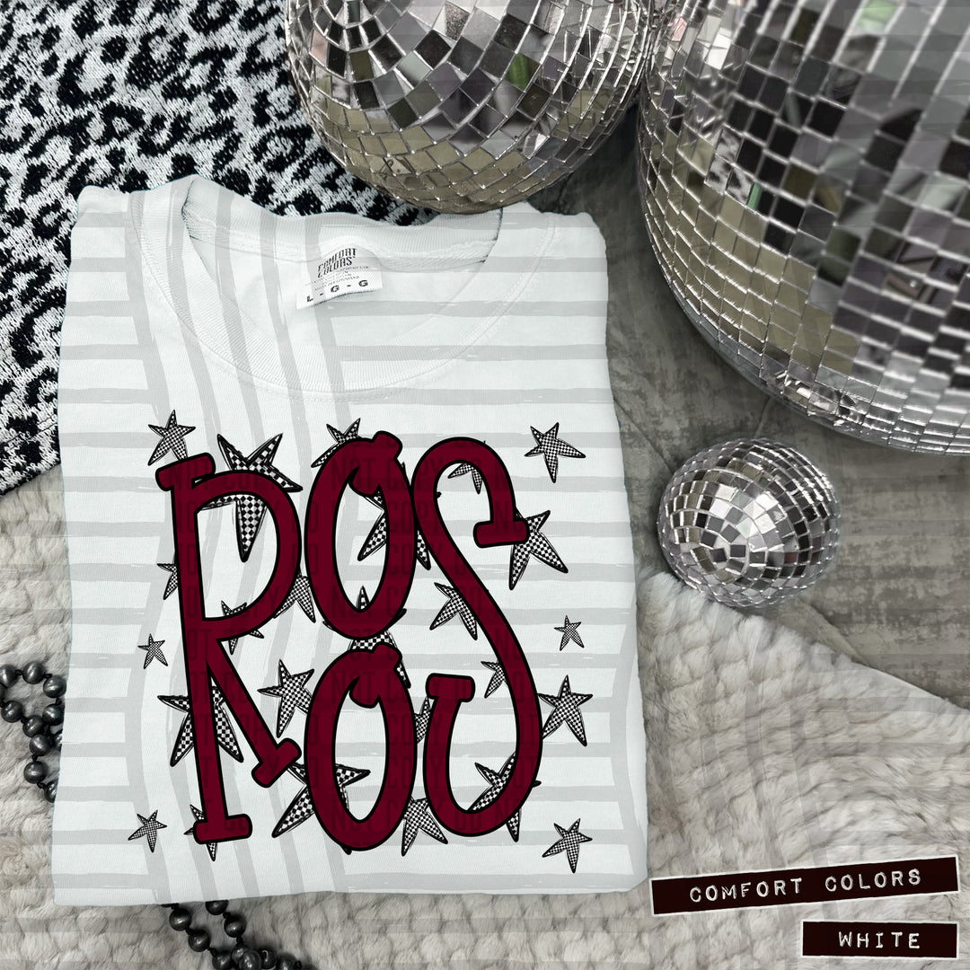 Maroon Staggered DTF Print