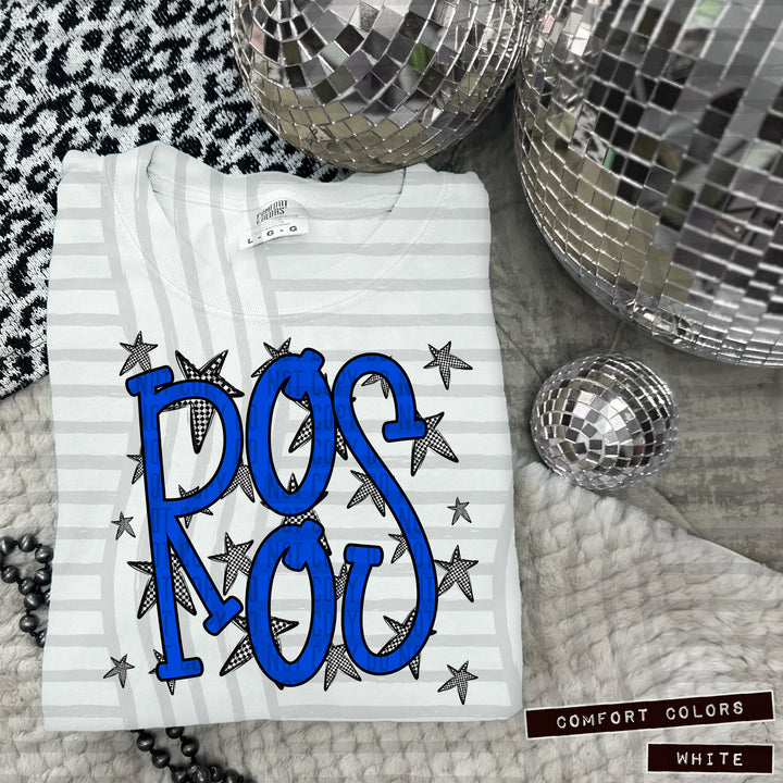 Blue Staggered DTF Print