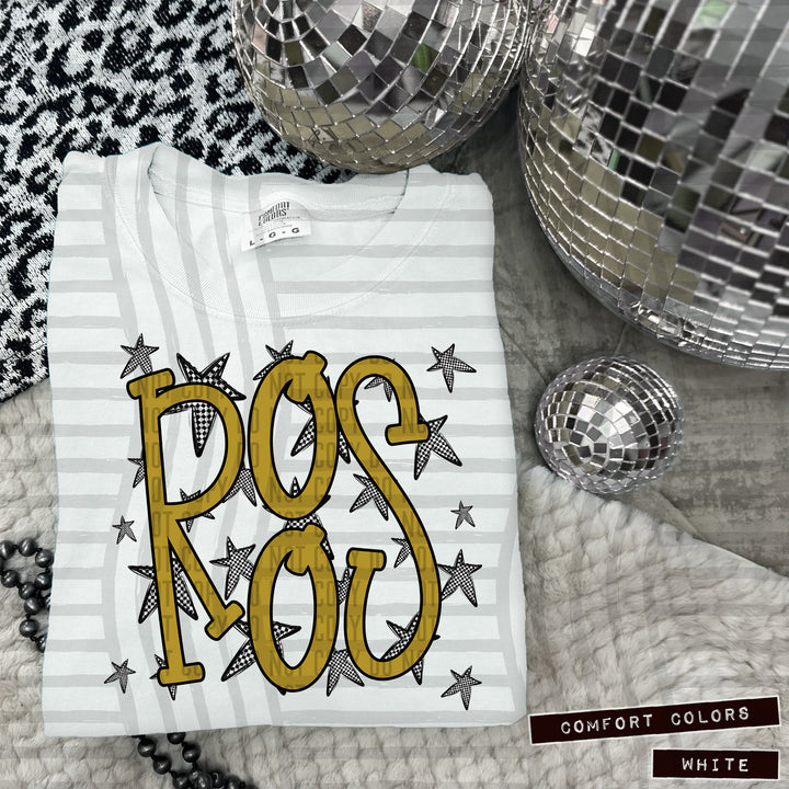 Gold Staggered DTF Print