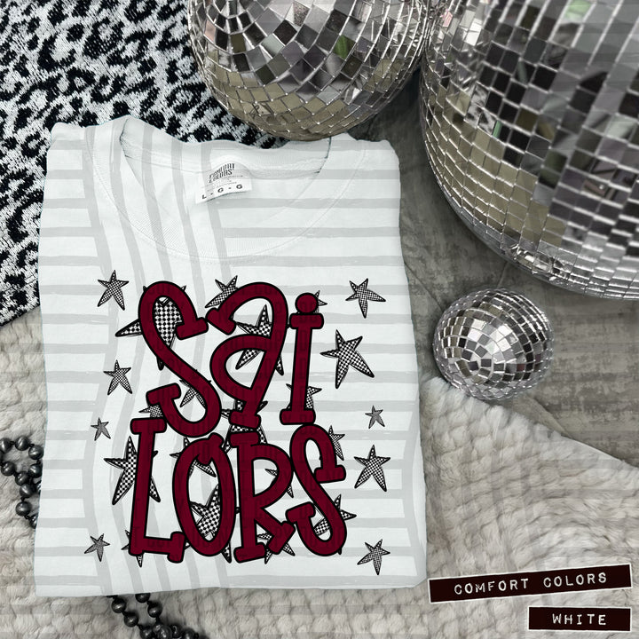 Maroon Staggered DTF Print
