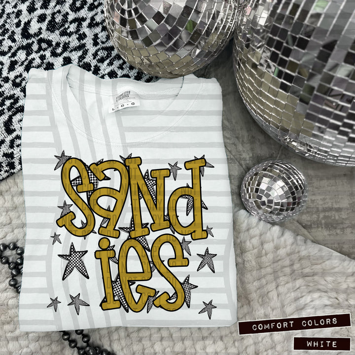 Gold Staggered DTF Print