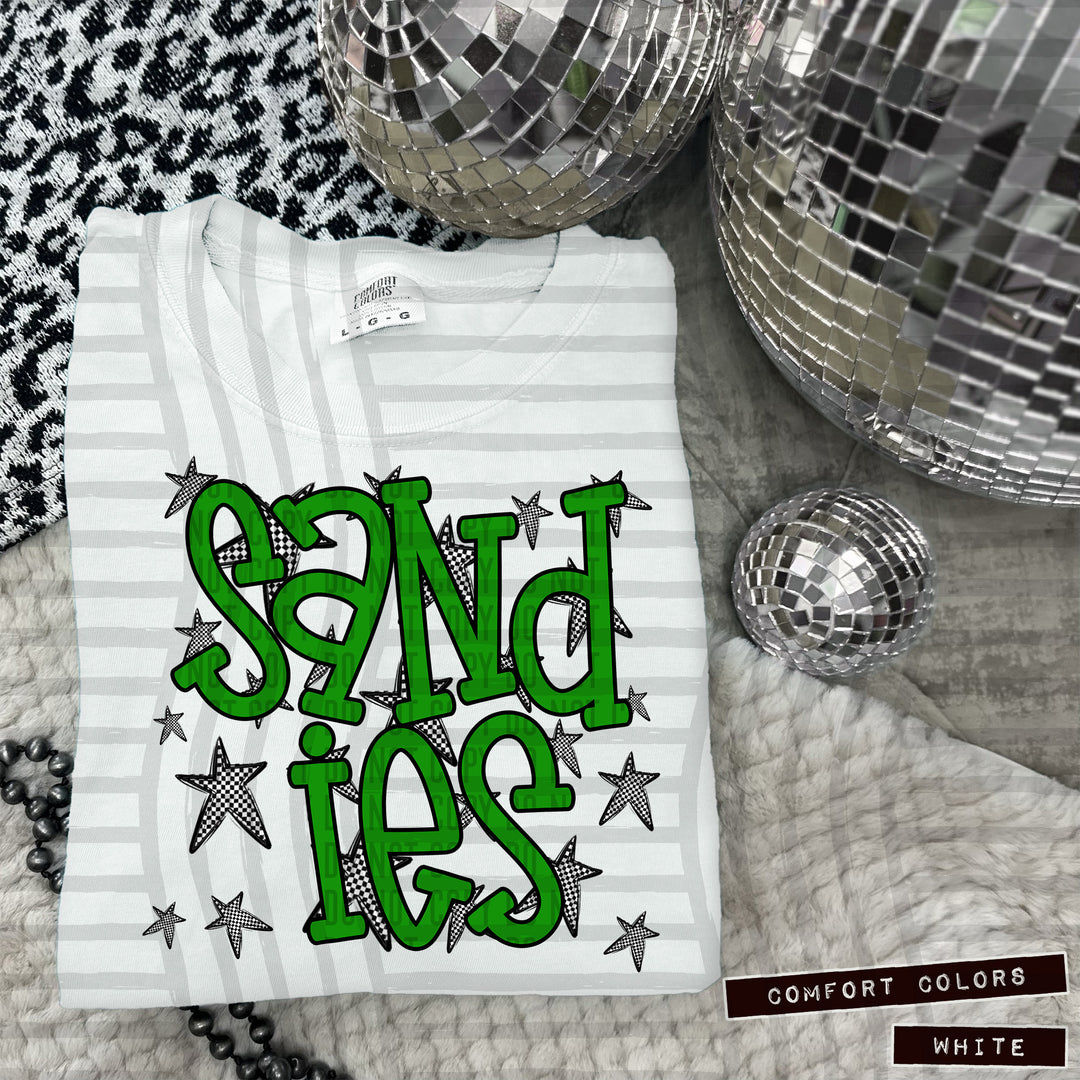 Green Staggered DTF Print