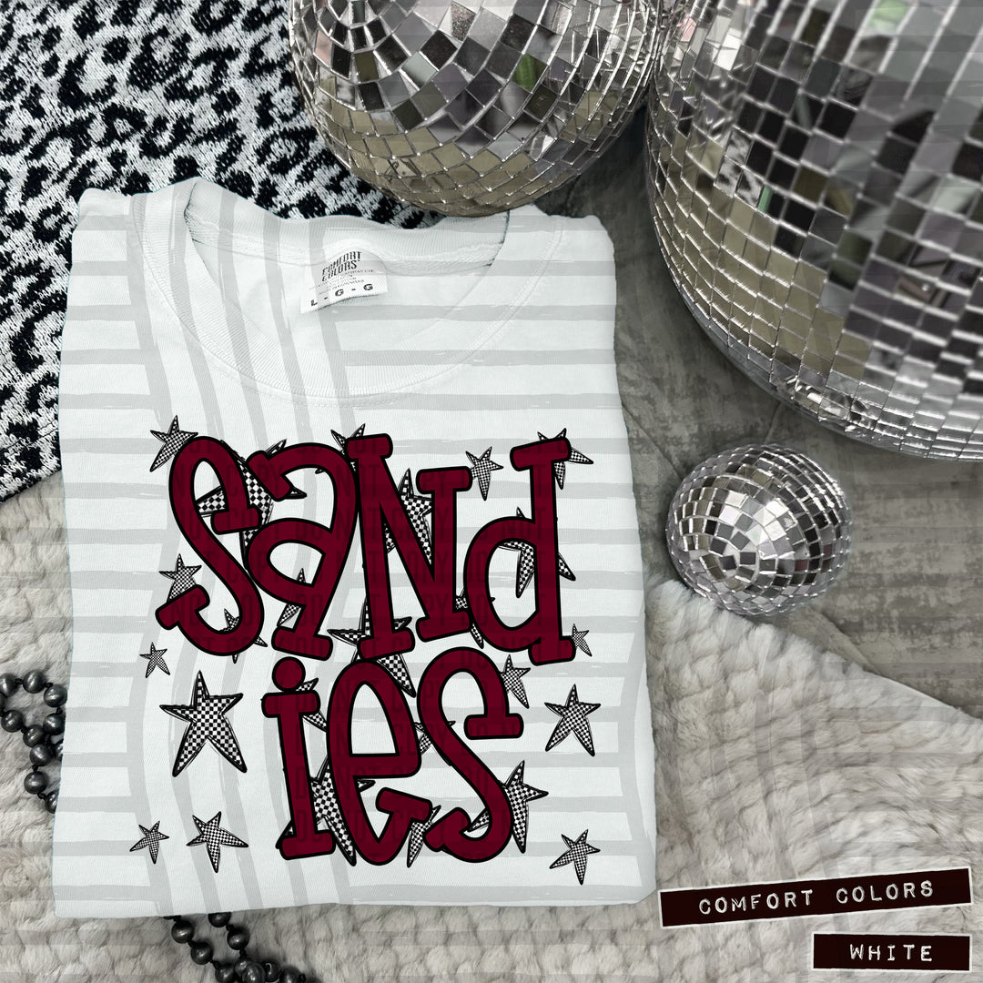 Maroon Staggered DTF Print