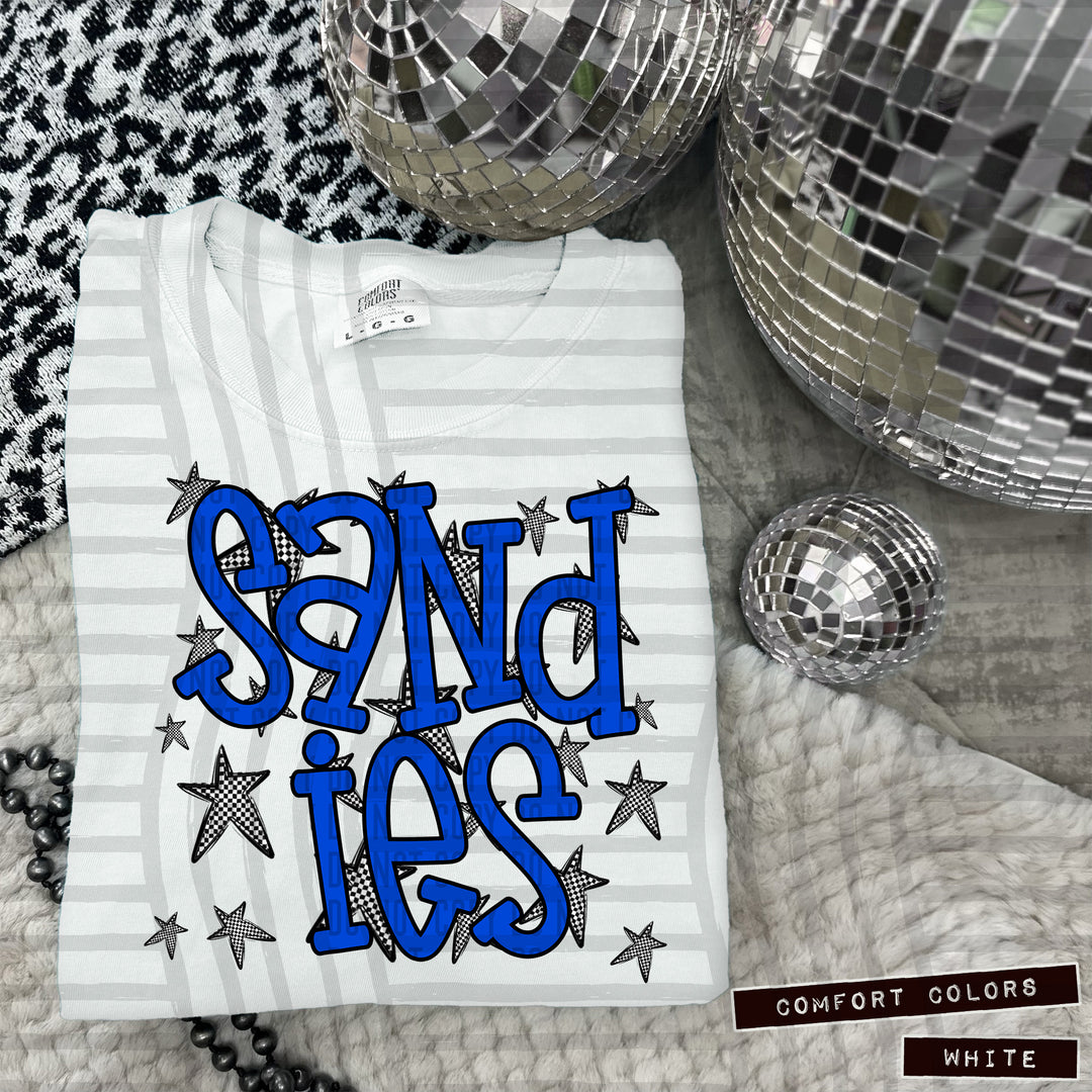 Blue Staggered DTF Print