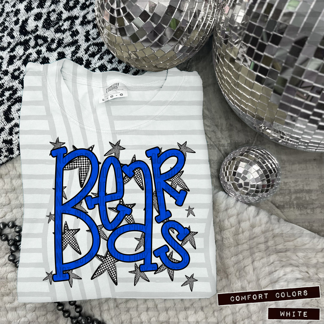 Blue Staggered DTF Print