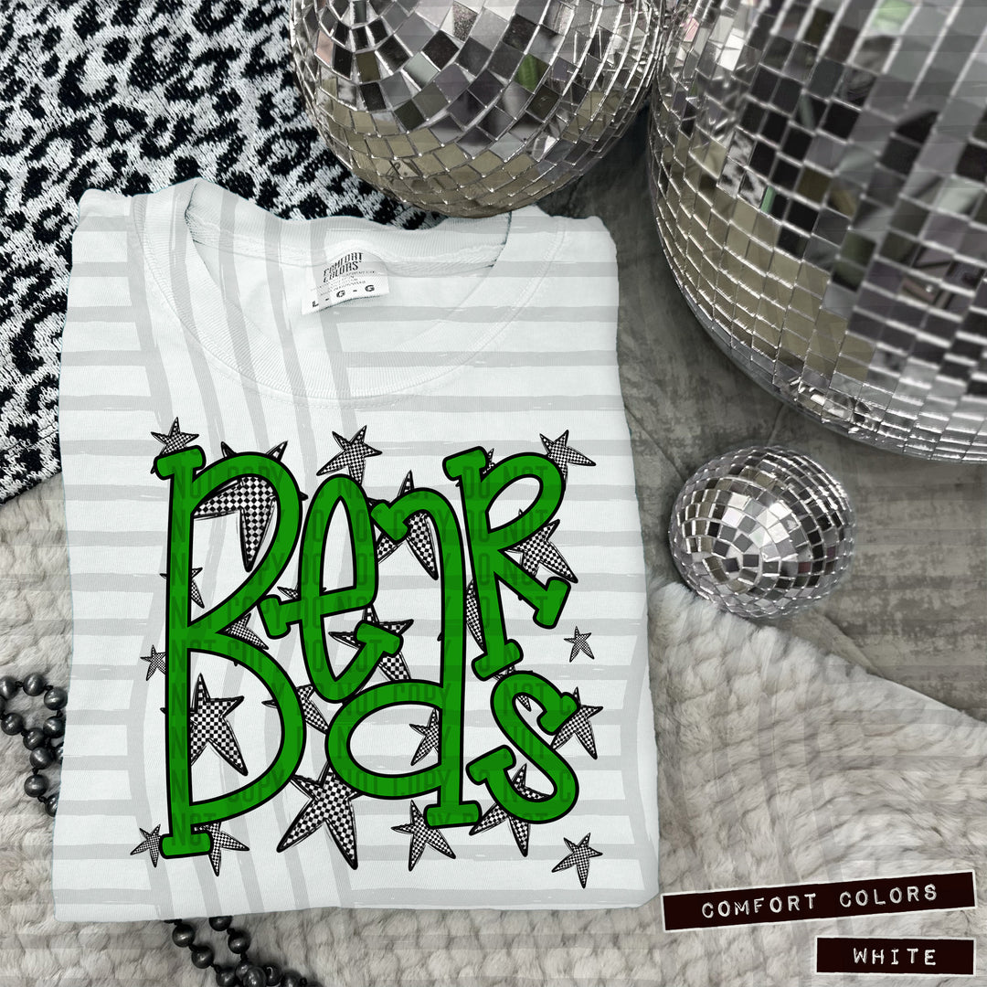 Green Staggered DTF Print