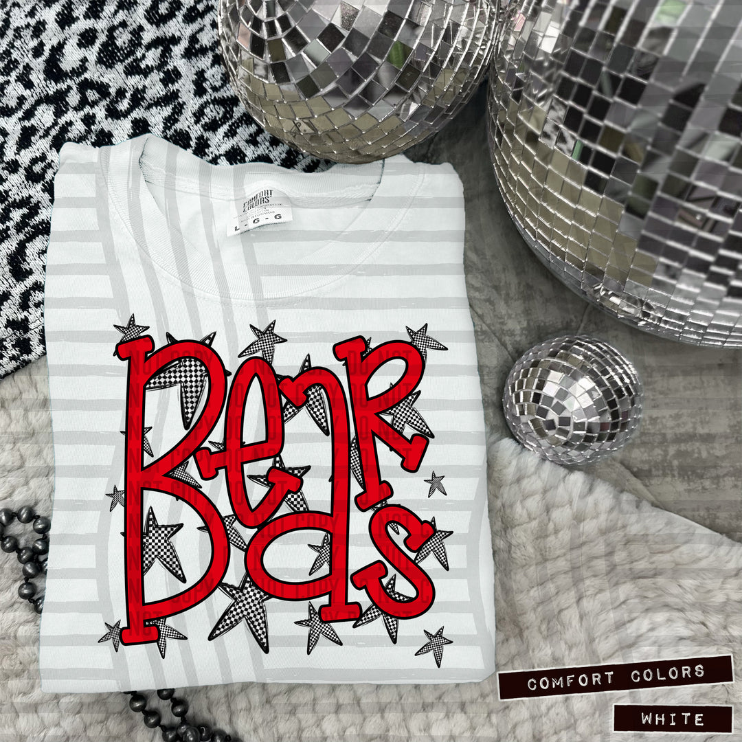 Red Staggered DTF Print