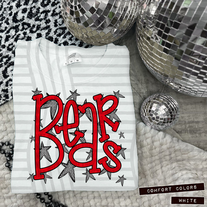 Red Staggered DTF Print