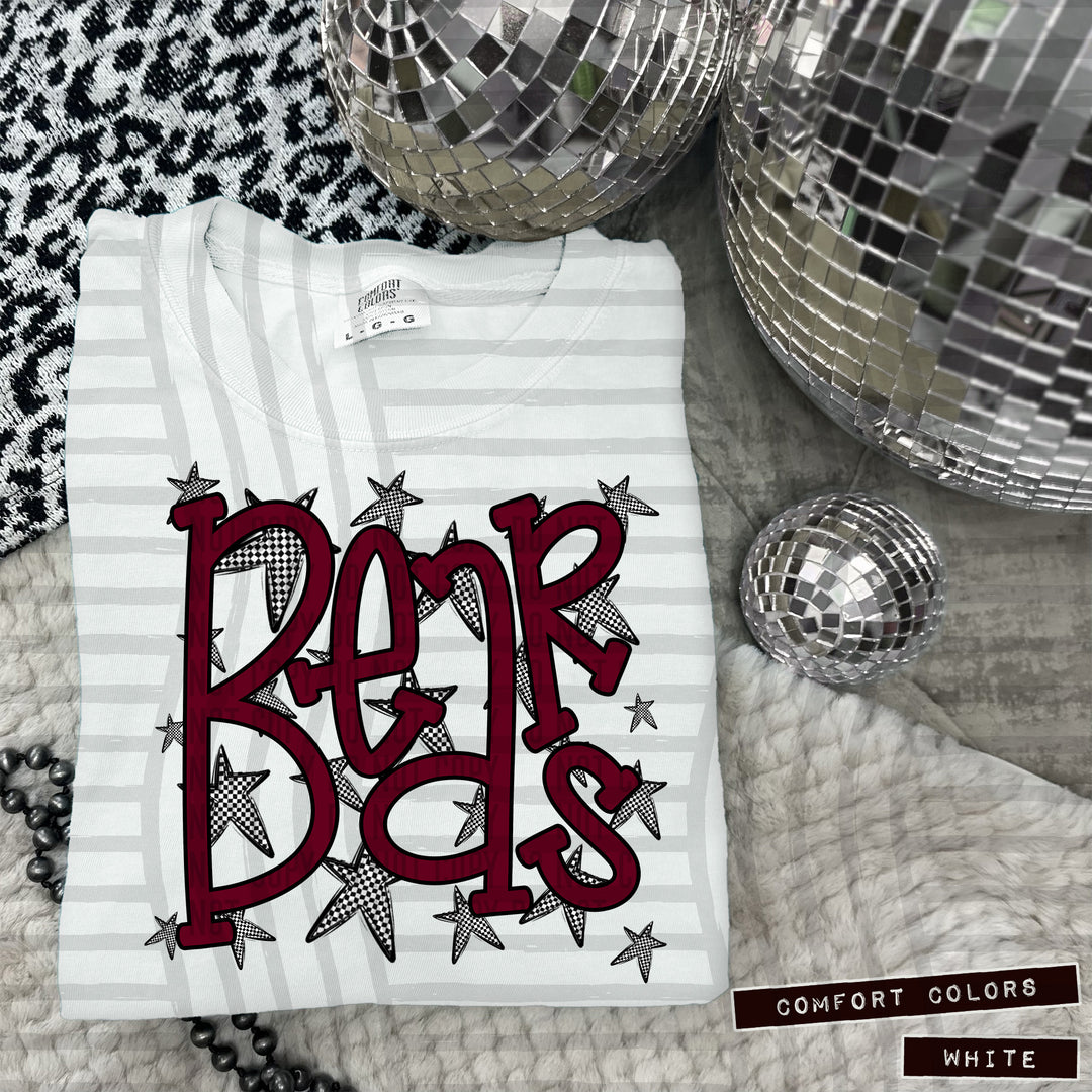 Maroon Staggered DTF Print