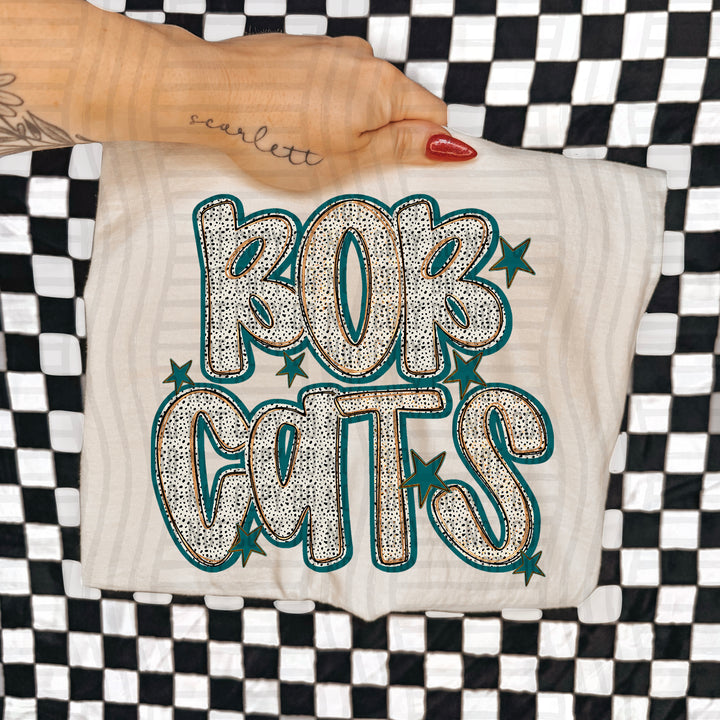 Teal Dotty DTF Print