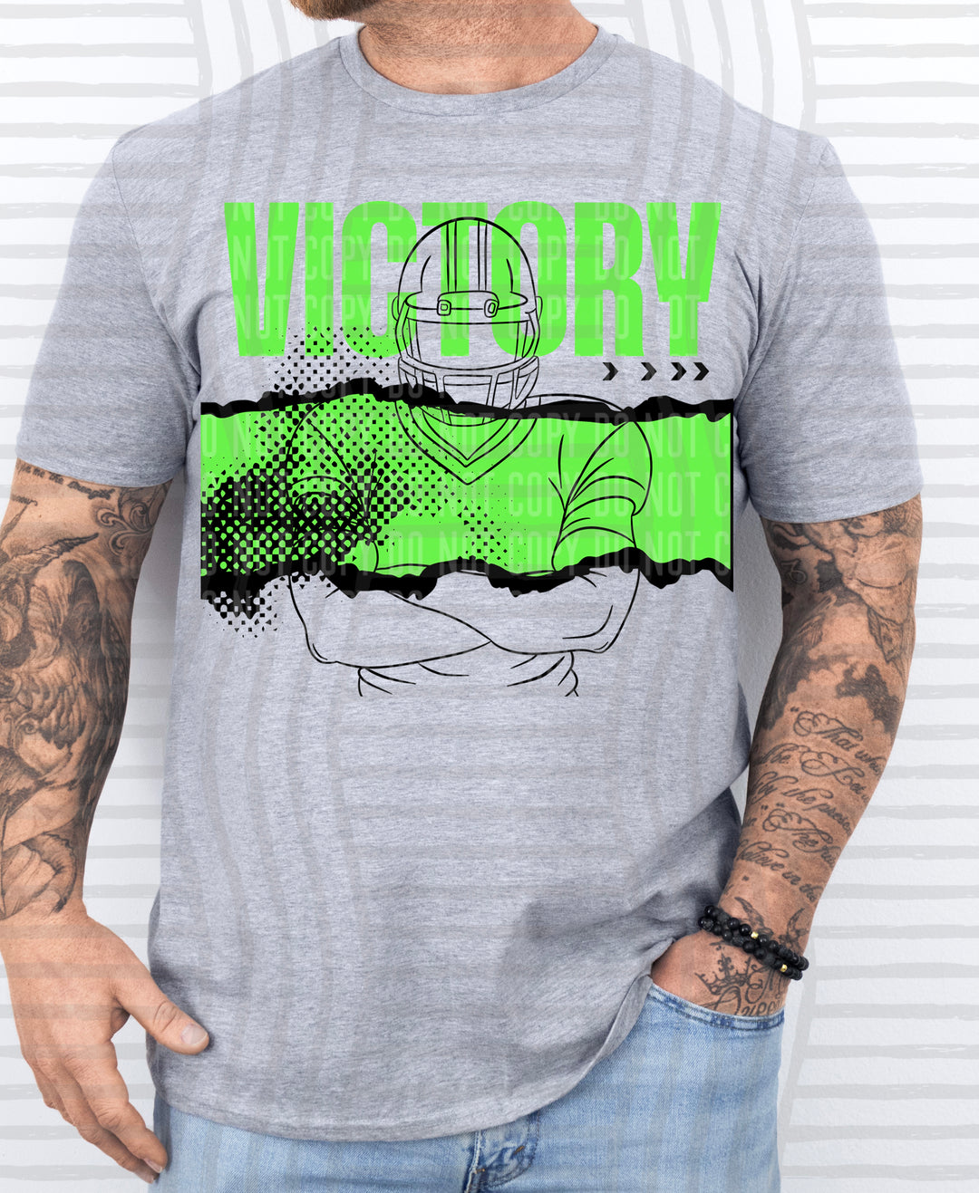 Victory Football Player DTF Print