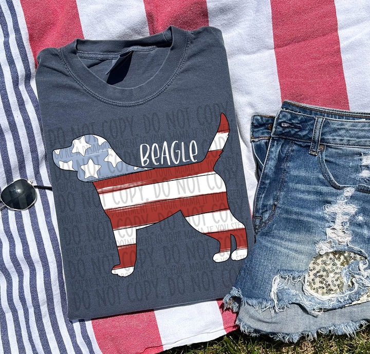 Patriotic Dog Designs White Text DTF Print