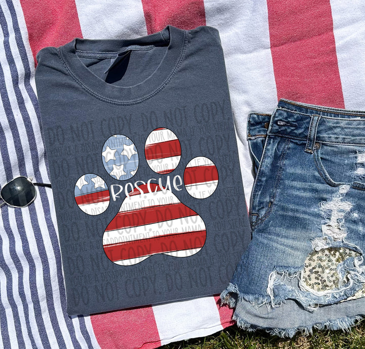 Patriotic Dog Designs White Text DTF Print