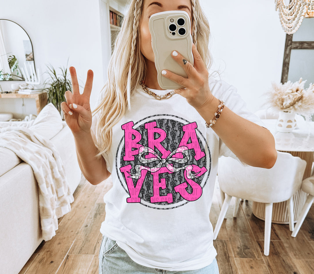 Hot Pink Lace DTF Print