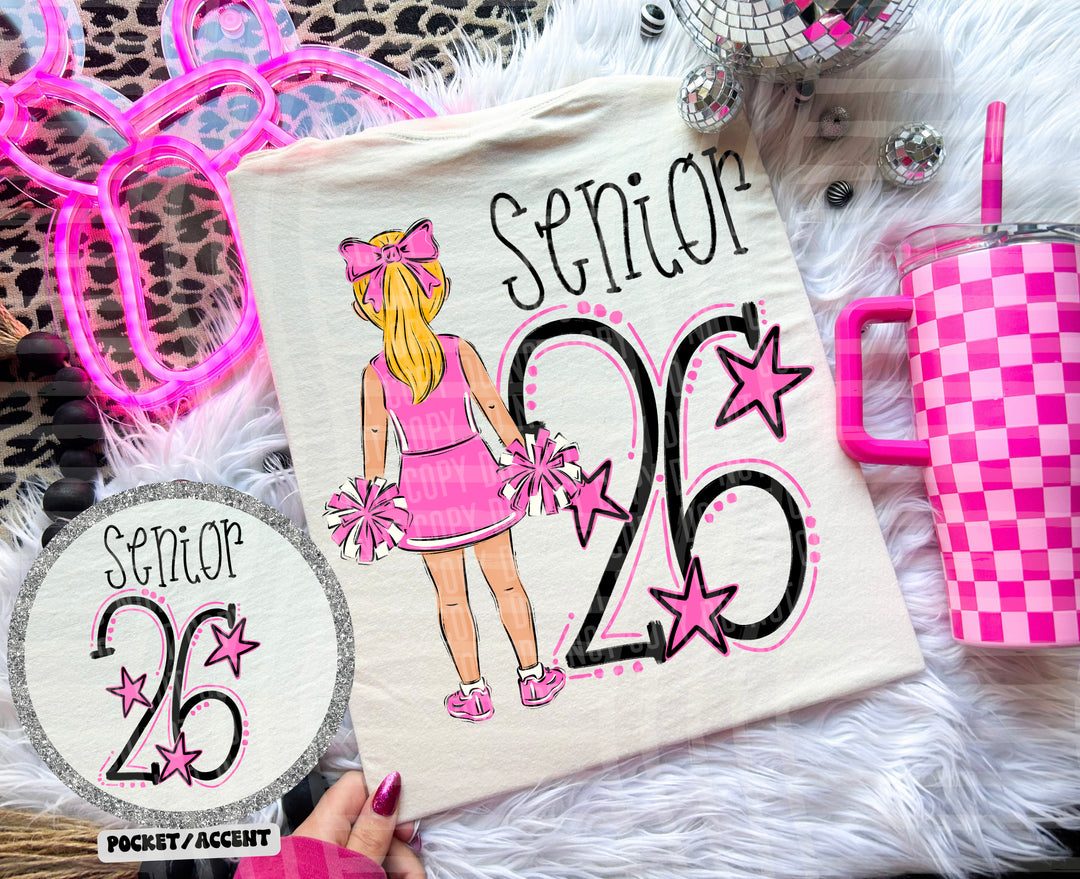 Cheerleader 2026 Senior BACK DTF Print