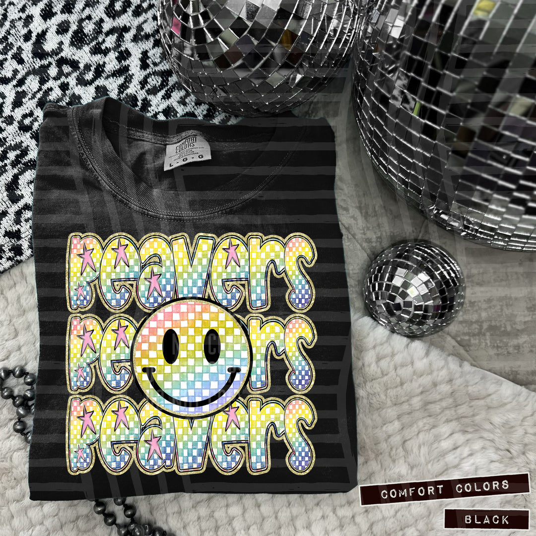 Rainbow Smiley Triple Stack DTF Print