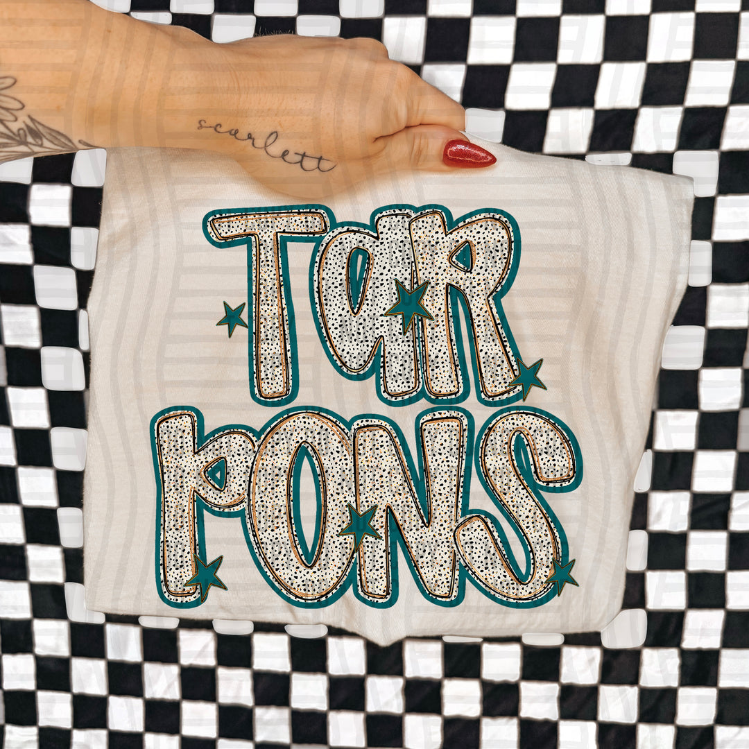 Teal Dotty DTF Print